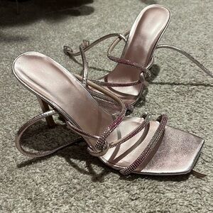 Pink & Silver Strappy Bling Sandal